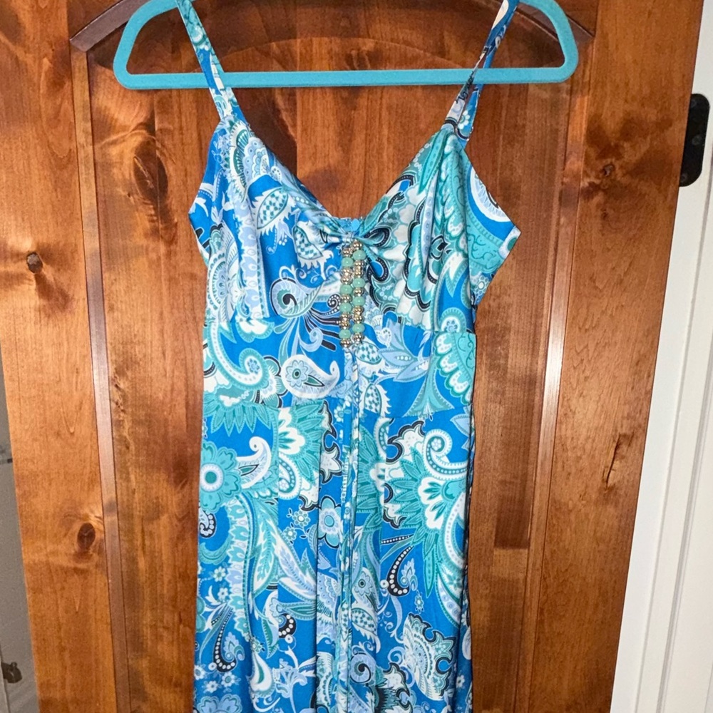 Blue Paisley Maxi Dress